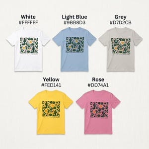 T-Shirt with Desert Plants Pattern and Quote on Strength and Delicacy image 6