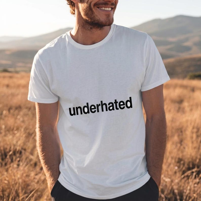 T-shirt with black text underheated on white image 2