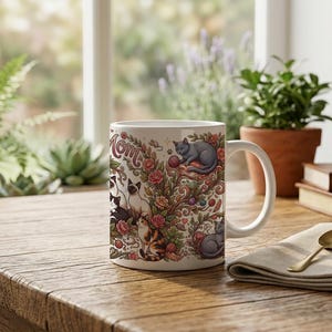 Mug Cat Mom Aesthetic Cat Lover Design image 2