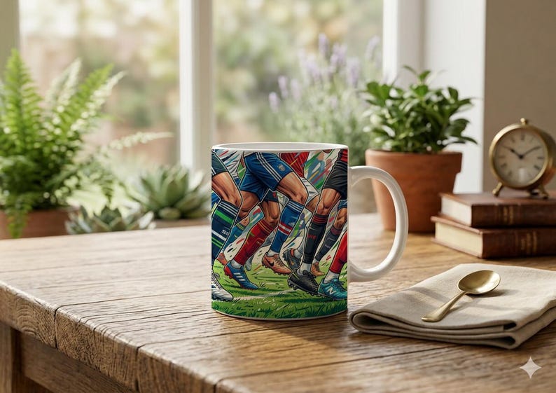 Mug Footballer Legs Legs to Knee Funny image 1