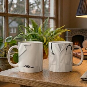 Mug Doctor Coat Close Up Medical Theme White Coat Professional Wear image 3