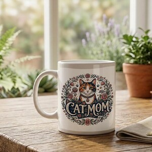 Mug Cat Mom Aesthetic Design Motif for Cat Lovers image 3