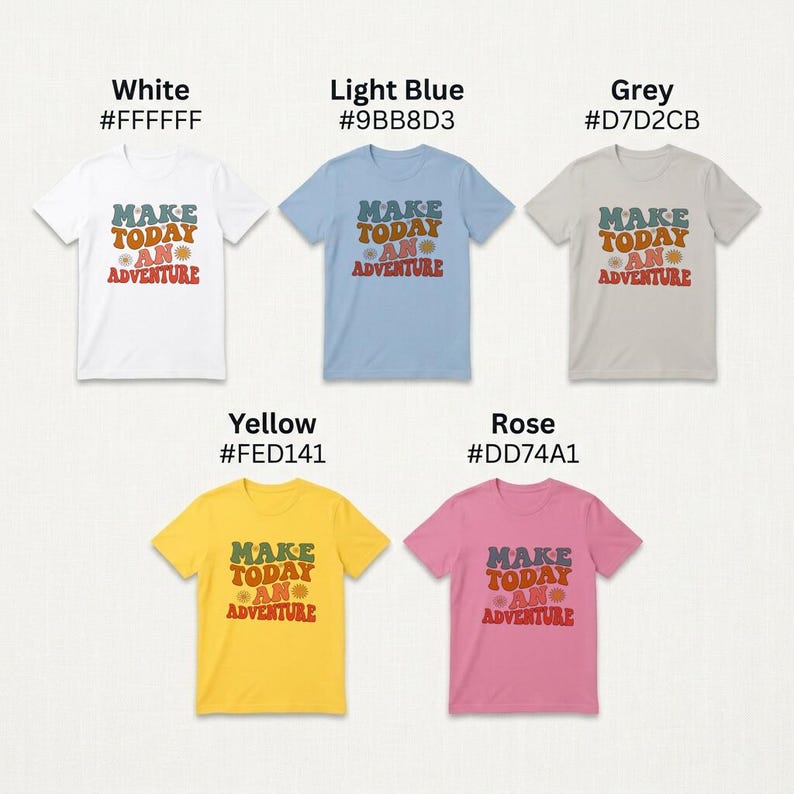 T-Shirt Retro Adventure Vintage Groovy Style Motif Colorful Text Distressed Look Flowers Sun image 6