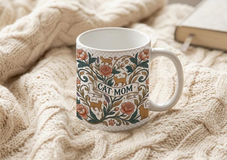 Mug Cat Mom Aesthetic Design image 1