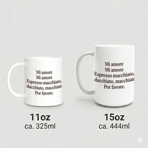 Mug with text Mi love Macchiato por favore white ceramic image 4