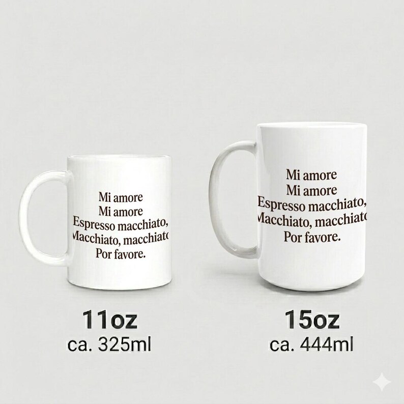 Mug with text Mi love Macchiato por favore white ceramic image 4