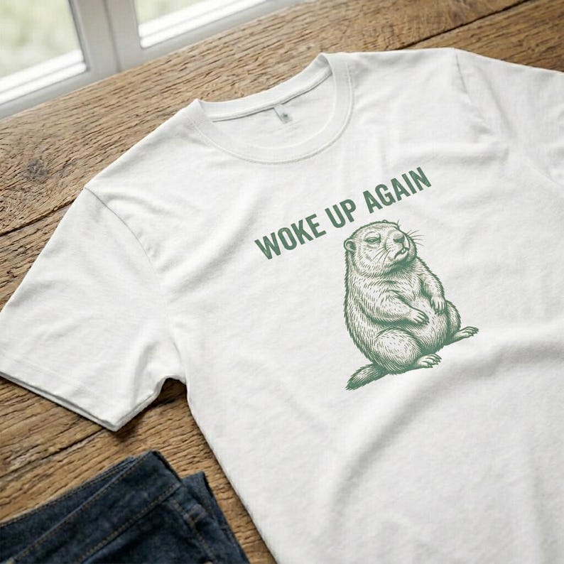 T-Shirt with Grumpy Groundhog Woke Up Again and It Is Still February image 8