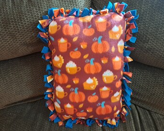 Handmade Jumbo Pumpkin Pie Fall Pumpkin Spice Latte Autumn Pumpkins No Sew Fleece Pillow