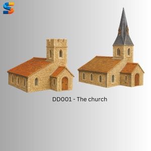 Iglesia en miniatura: Escenario imprimible en 3D a escala OO (descarga STL)