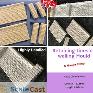 N14 N Gauge model railway Lineside Walling