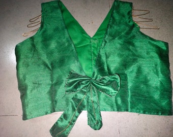 Designer blouse for women colour green