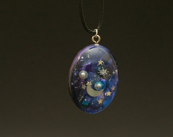 Galaxy Resin Necklace - Large