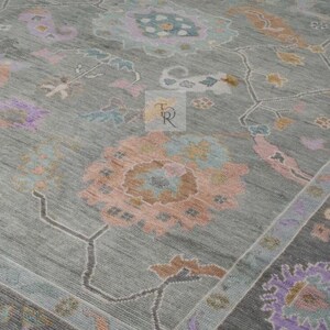 Oushak Rug 8x10 vintage Turkish Hand Knotted Antique Natural Large Area wool Rug for Living Room and home decor rugs.