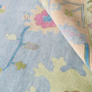 Exquisite Pink Oushak style Hand Knotted Rug 4x6, 5x8, 6x9, 8x10, 9x12, 10x14 ft Handmade Rugs for Living Room - Antique Contemporary rugs