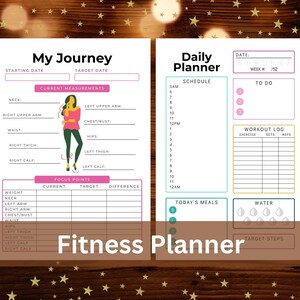 Ultimate Fitness and Meal Planner | Workout Journal | Printable Health Tracker | Fitness Tracker | Weight Loss Planner | Meal Prep