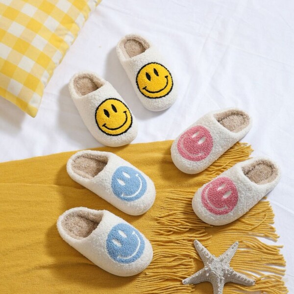 Smiley Face Slippers Etsy