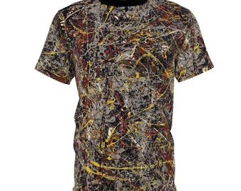 Camiseta unisex con estampado abstracto de salpicaduras de pintura / Camiseta gráfica estilo goteo / Camiseta moderna de expresionismo abstracto