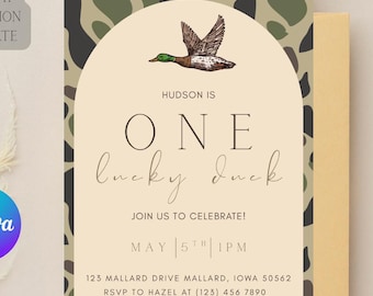 One Lucky Duck Birthday Invitation Template