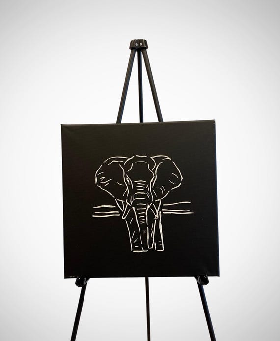 elephant black and white