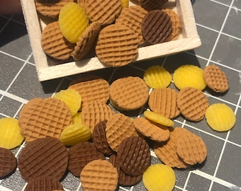 10 pcs Miniature Gaufre, Biscuit, Biscuits, nourriture de maison de poupée