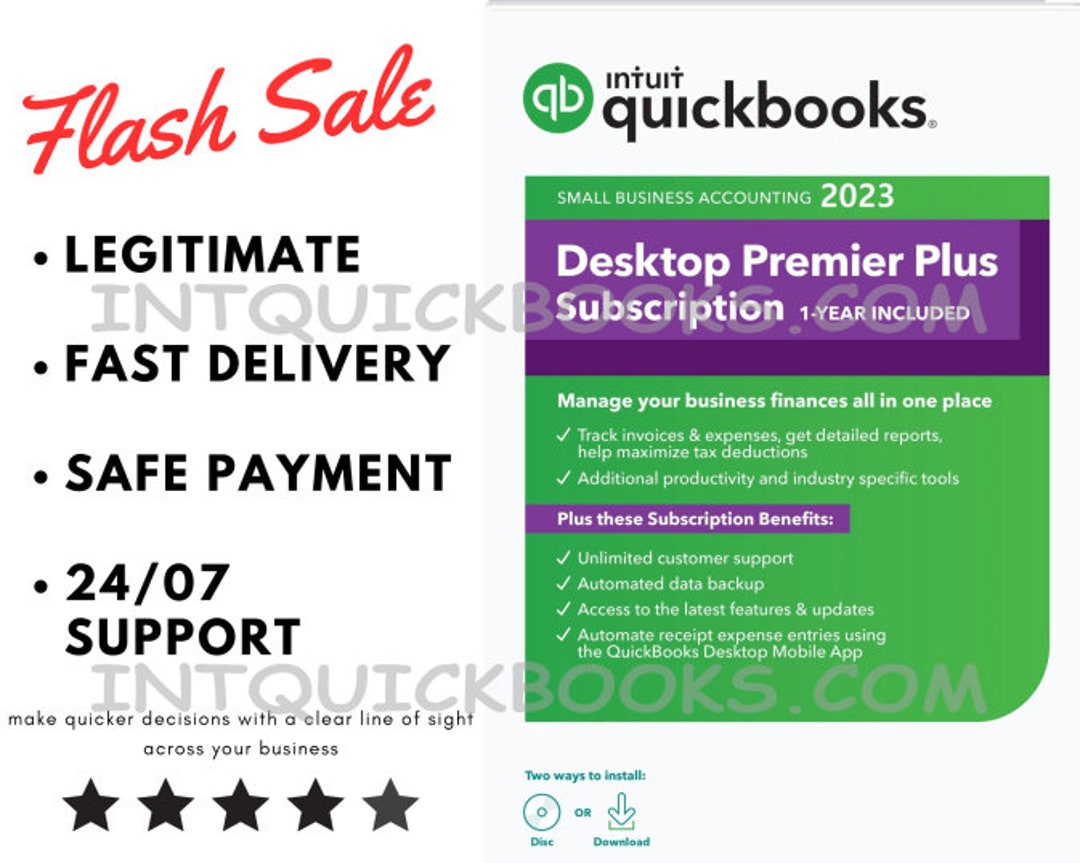 Quickbooks Desktop Premier Plus 2023 1 Year Included US Etsy