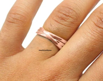 Handmade Pure Copper Band Ring: Boho Friendship Jewelry