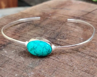 Vintage Turquoise Heavy Unique Navajo Four Stone Sterling Silver