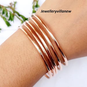 Pure Solid Copper Bangle, Thin Copper Bangle, 5 Set Of Bangle, Handmade Bangle, Stacking Bangle, Wrap Bangle, Gift For Christmas Day.