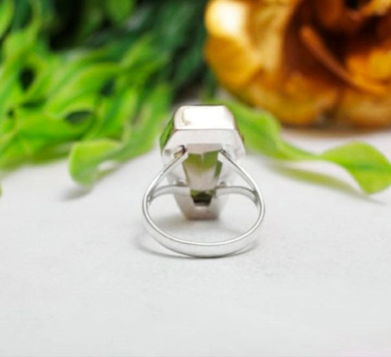 Anello Grande da Donna in Argento con Quarzo Rutilato Nero 25x18mm