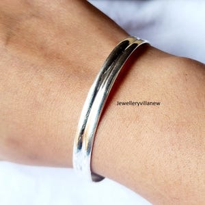 925 Sterling Silver Bangle, Handmade Bangle, Daily Wear Bangle, Women&Men&#39;s Bangle, Friendship Bangle, Gift For Love, Valentine&#39;s Day Gift.