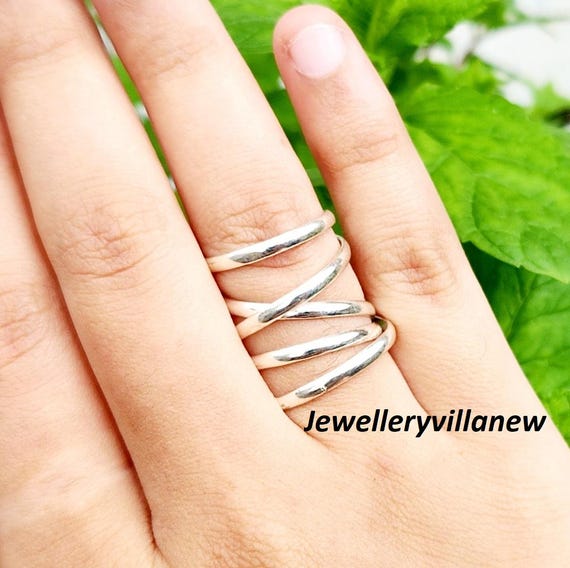 Twisted Stainless Steel Multi Band Ring: Chunky Minimalist Statement
