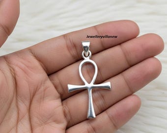 Ankh☥アンク ヴィンテージ シルバー925 ネックレス ペンダントトップ エジプト正教会のANKH十字シンボル925スターリングシルバーペンダント