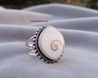 Handgjord Shiva-ögonring i sterlingsilver, boho hippiestil