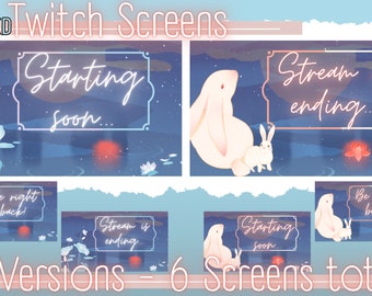 Animated Twitch Screens! 2 Versions Cozy Water Starting, Ending, BRB Screens for Twitch as a Downloadable MP4 File