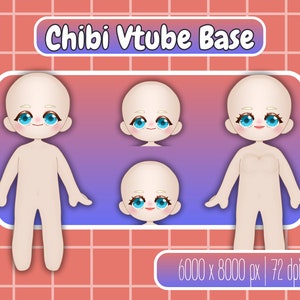 Chibi Vtuber Model Base | 6 Expressions!