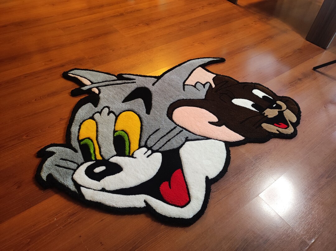 Tom and Jerry Rug Custom Tufted Handmade Rugs for Children Room Kids Bedroom Cartoon Interior