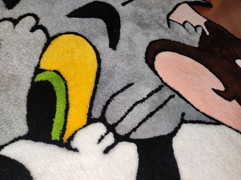 Tom and Jerry Rug Custom Tufted Handmade Rugs for Children Room Kids
