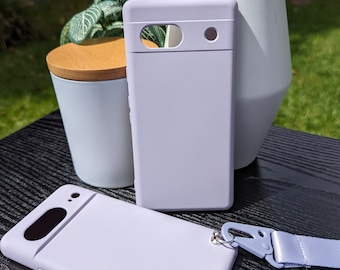 Custodia a tracolla in silicone e cinturino in poliestere per Google Pixel 9, 9a e 9 Pro, custodia protettiva per telefono, custodia unica per telefono, cinturino per custodia per telefono