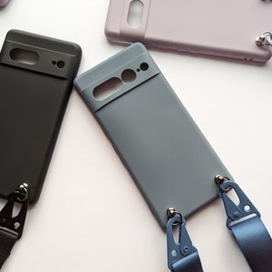 Google Pixel 6 Pro crossbody siliconen telefoonhoesje en polyester band, beschermend telefoonhoesje, uniek telefoonhoesje, bandje telefoonhoesje