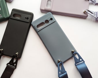 Custodia a tracolla in silicone e cinturino in poliestere per Google Pixel 6, 6a e 6 Pro, custodia protettiva per telefono, custodia unica per telefono, cinturino per custodia per telefono