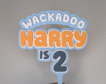 Bluey Cake Topper - Bluey Themed Party - Birthday Cake Topper - Acrylic Cake Topper - Personalised Cake Topper - Bluey Birthday Party