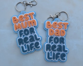 Acrylsleutelhanger met blauw thema |