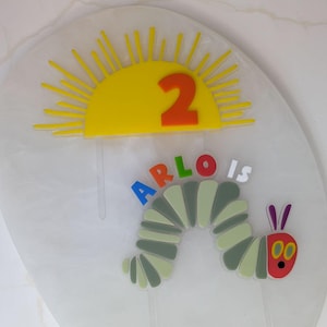 Very Hungry Caterpillar Themed Cake Topper - Acrylic