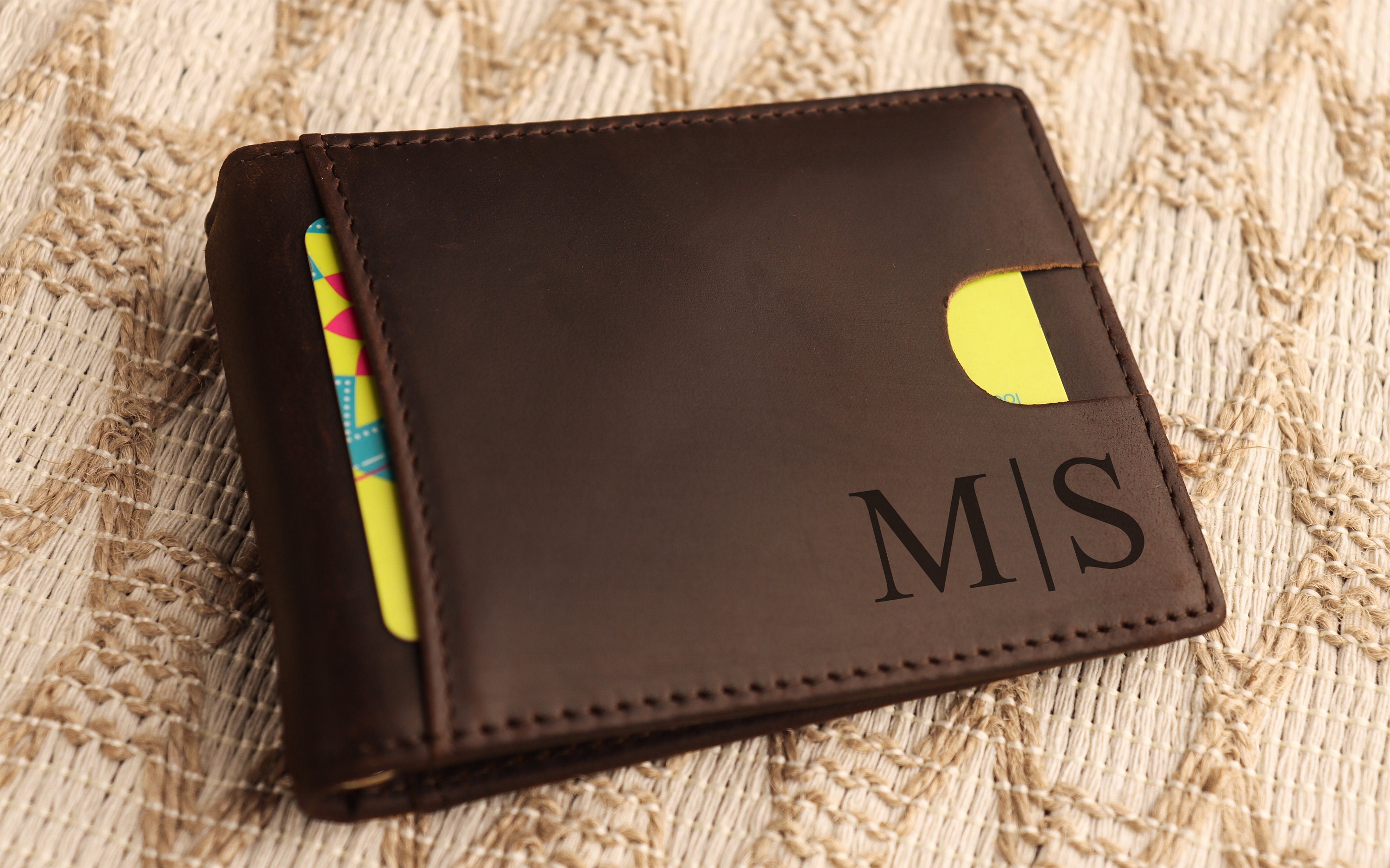 Men's Minimalist Wallet Personalized Leather Gift for Etsy Australia
