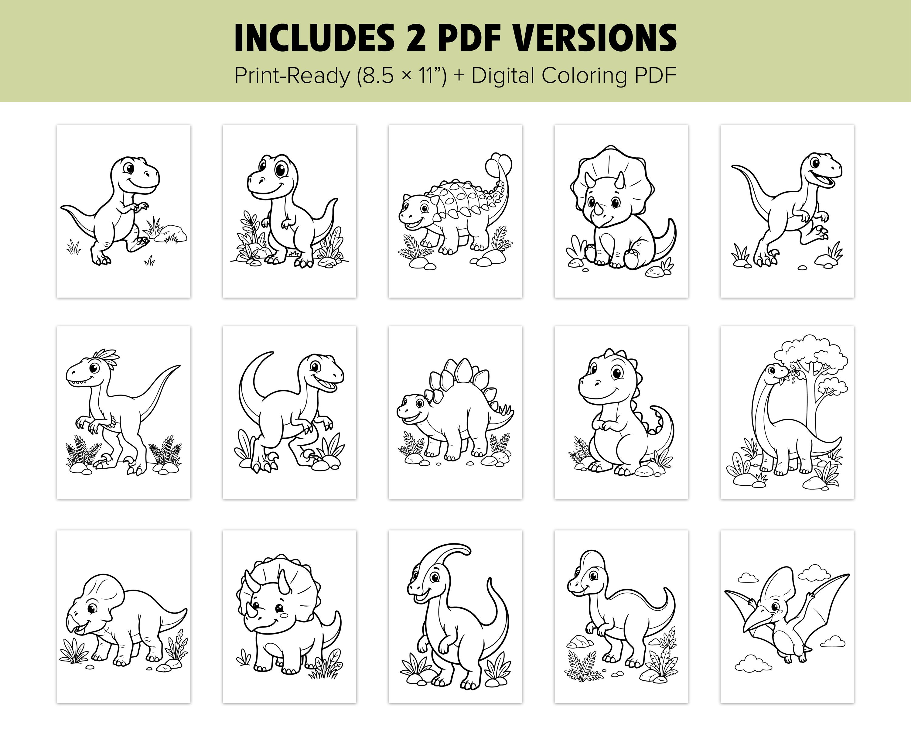 50+ Dino Coloring Pages – Dinosaur Coloring Book for Kids – Printable ...