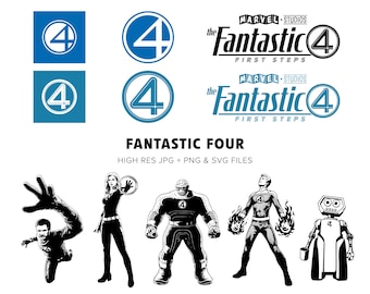 Fantastic Four SVG Bundle - High Quality Clipart - Human Torch - The Thing - Mister Fantastic - Invisible Woman - Digital Download