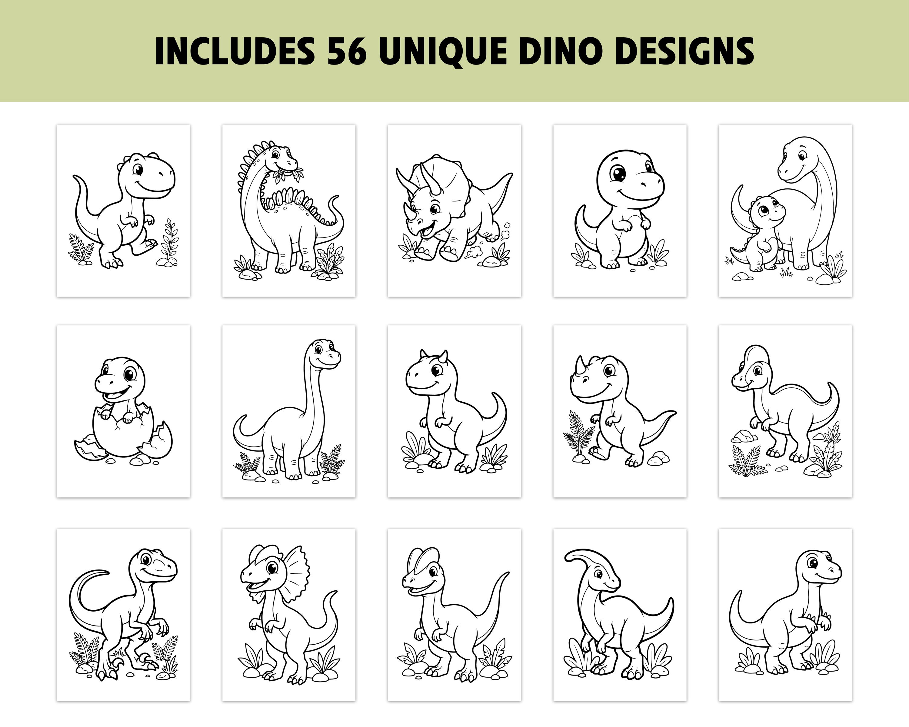 50+ Dino Coloring Pages – Dinosaur Coloring Book for Kids – Printable ...