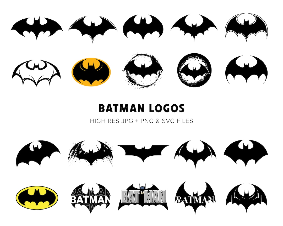 Batman Logos SVG Bat Vector Illustrations 20 High Quality Svgs Batman