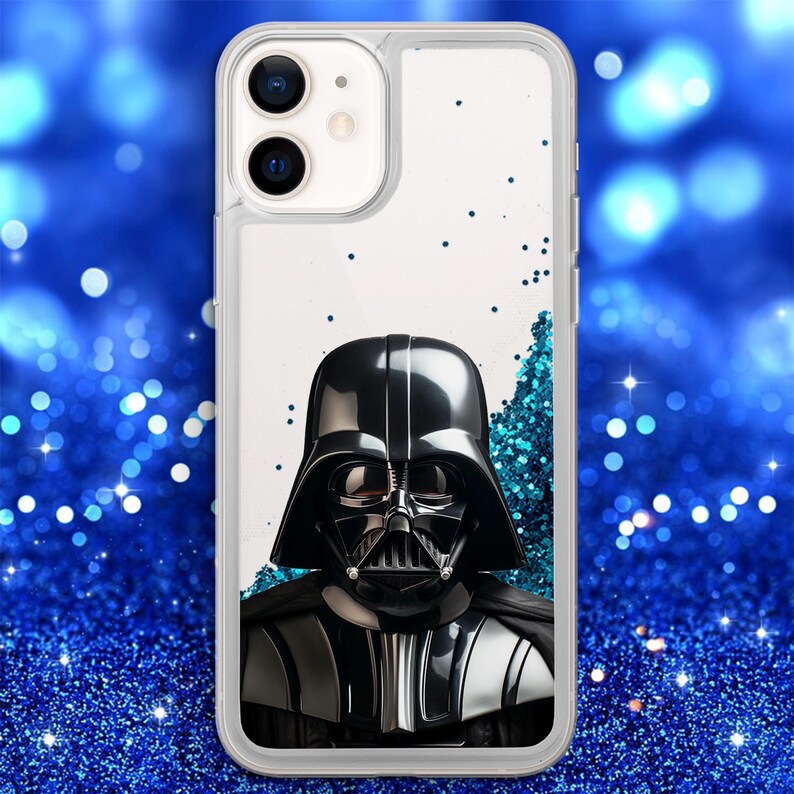 Star Galaxy Dark Sith Darth Vader Transparent Liquid Glitter Phone Case