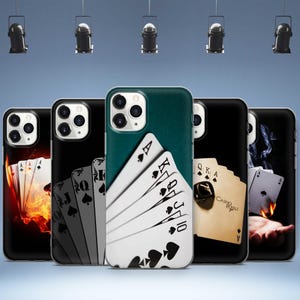 Custodia per telefono Ace per carte da poker fortunate, custodia Royal Flush per iPhone 16, 15, 14, 13, 12, 11 X, per Samsung Galaxy S25, S24, S23, S22, S21, S20, per Google Pixel